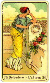 CARD OF BELVEDERE L'ATTESA RIGHT AND REVERSE - READING OF THE GYPSY SIBILLE ON LOVE CAREER LUCK FOR FREE ONLINE